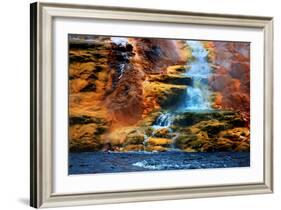 Mammoth Hot Springs Waterfall-Howard Ruby-Framed Photographic Print