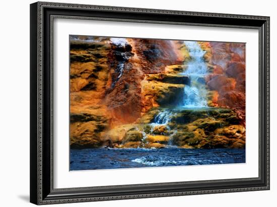 Mammoth Hot Springs Waterfall-Howard Ruby-Framed Photographic Print