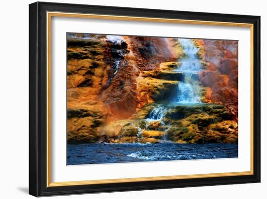 Mammoth Hot Springs Waterfall-Howard Ruby-Framed Photographic Print