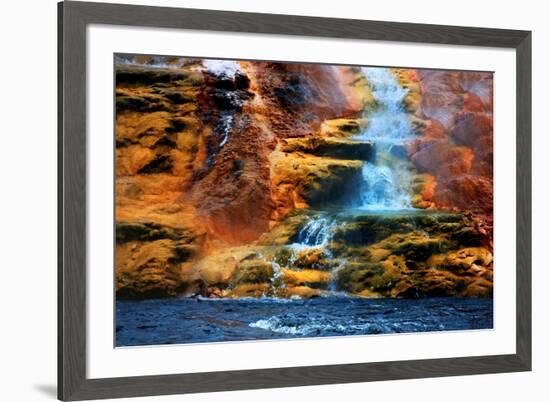 Mammoth Hot Springs Waterfall-Howard Ruby-Framed Photographic Print