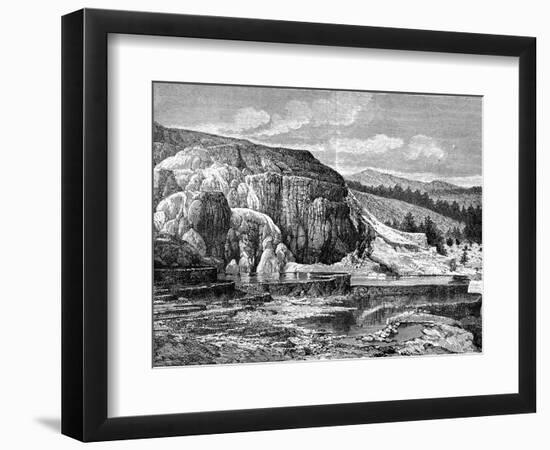 Mammoth Hot Springs, Yellowstone National Park, USA, 19th Century-Edouard Riou-Framed Giclee Print