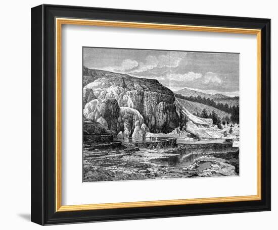 Mammoth Hot Springs, Yellowstone National Park, USA, 19th Century-Edouard Riou-Framed Giclee Print