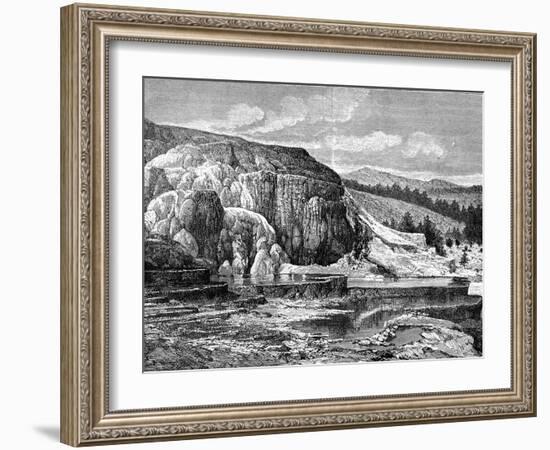 Mammoth Hot Springs, Yellowstone National Park, USA, 19th Century-Edouard Riou-Framed Giclee Print