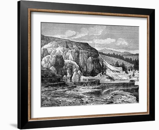 Mammoth Hot Springs, Yellowstone National Park, USA, 19th Century-Edouard Riou-Framed Giclee Print