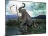 Mammoth Hunt, Lower Paleolithic era, Reconstruction-null-Mounted Photographic Print