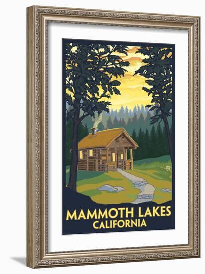 Mammoth Mountain, California - Cabin in the Woods-Lantern Press-Framed Art Print