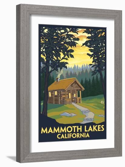 Mammoth Mountain, California - Cabin in the Woods-Lantern Press-Framed Art Print