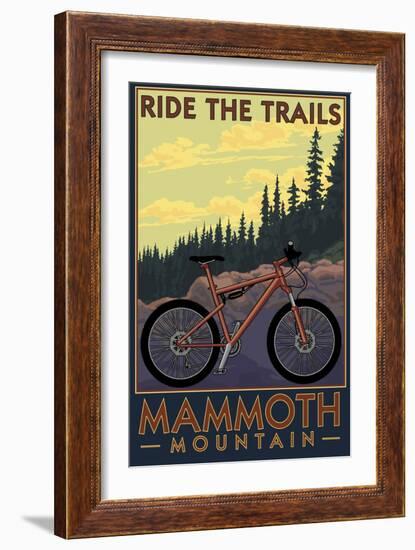 Mammoth Mountain, California - Mountain Bike Scene - Ride the Trails-Lantern Press-Framed Art Print