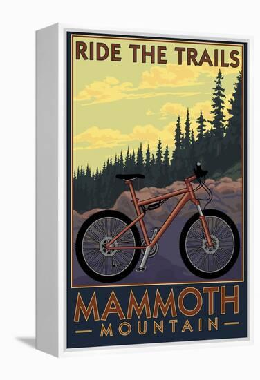 Mammoth Mountain, California - Mountain Bike Scene - Ride the Trails-Lantern Press-Framed Stretched Canvas