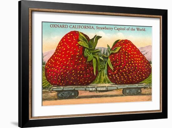 Mammoth Strawberry on Traincar, Oxnard, California-null-Framed Art Print