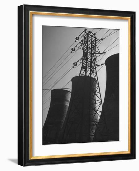 Mammoth Water Condensers at a Power Plant-George Lacks-Framed Photographic Print