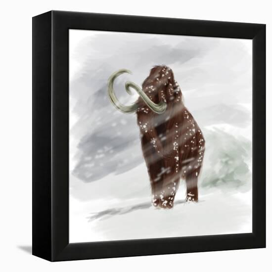 Mammuthus Primigenius Walking Through a Blizzard-Stocktrek Images-Framed Stretched Canvas