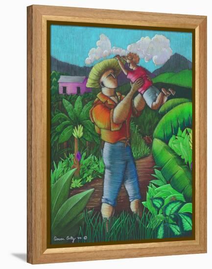 Man and Child-Oscar Ortiz-Framed Premier Image Canvas