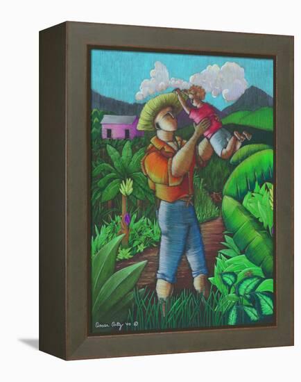 Man and Child-Oscar Ortiz-Framed Premier Image Canvas