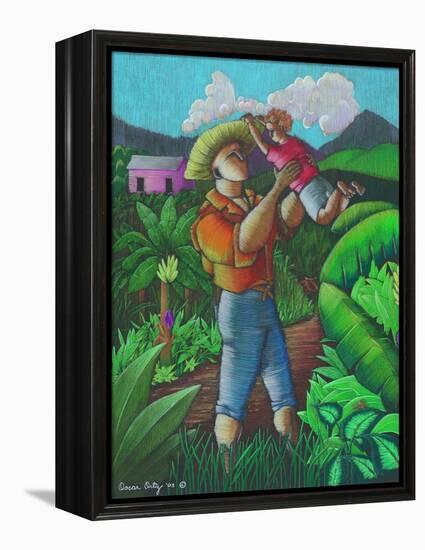 Man and Child-Oscar Ortiz-Framed Premier Image Canvas