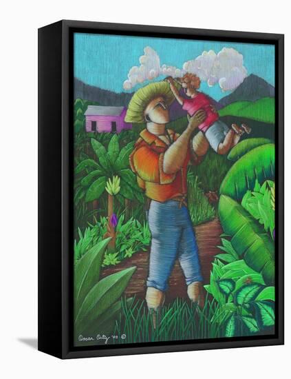 Man and Child-Oscar Ortiz-Framed Premier Image Canvas