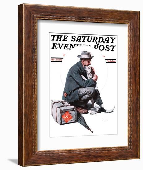 "Man and Dog" or "Pals" Saturday Evening Post Cover, September 27,1924-Norman Rockwell-Framed Giclee Print