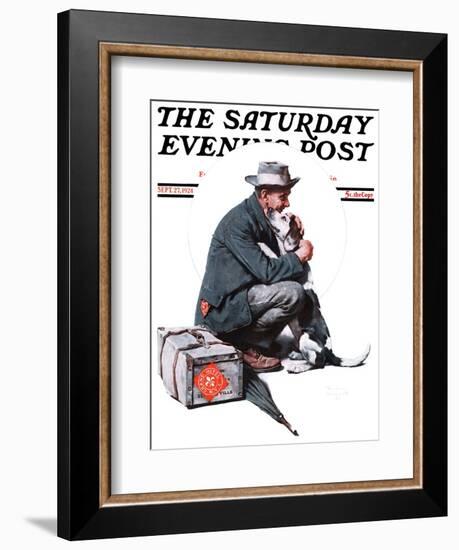 "Man and Dog" or "Pals" Saturday Evening Post Cover, September 27,1924-Norman Rockwell-Framed Giclee Print