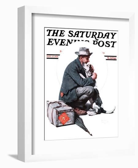 "Man and Dog" or "Pals" Saturday Evening Post Cover, September 27,1924-Norman Rockwell-Framed Giclee Print