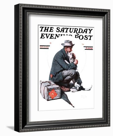 "Man and Dog" or "Pals" Saturday Evening Post Cover, September 27,1924-Norman Rockwell-Framed Giclee Print