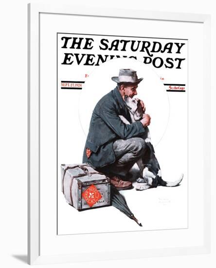 "Man and Dog" or "Pals" Saturday Evening Post Cover, September 27,1924-Norman Rockwell-Framed Giclee Print