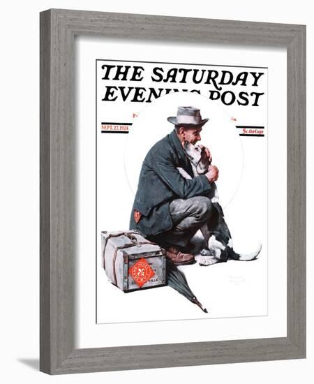 "Man and Dog" or "Pals" Saturday Evening Post Cover, September 27,1924-Norman Rockwell-Framed Giclee Print