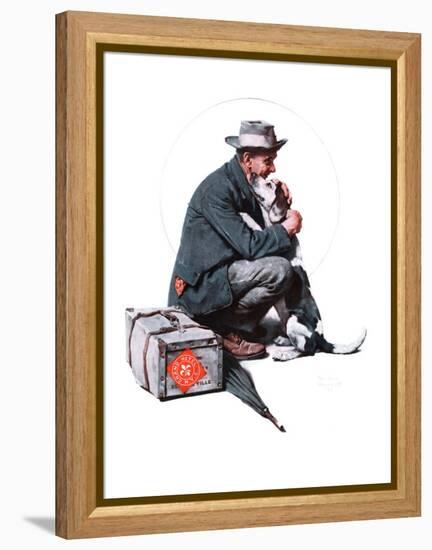 "Man and Dog" or "Pals", September 27,1924-Norman Rockwell-Framed Premier Image Canvas