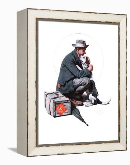 "Man and Dog" or "Pals", September 27,1924-Norman Rockwell-Framed Premier Image Canvas