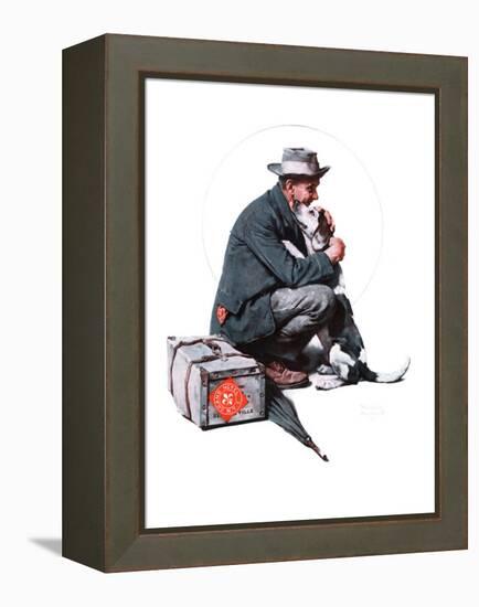 "Man and Dog" or "Pals", September 27,1924-Norman Rockwell-Framed Premier Image Canvas