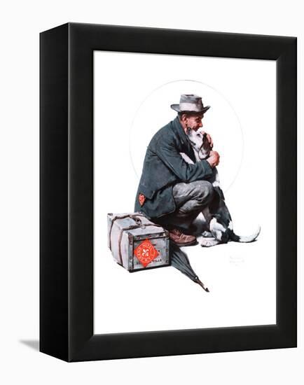 "Man and Dog" or "Pals", September 27,1924-Norman Rockwell-Framed Premier Image Canvas