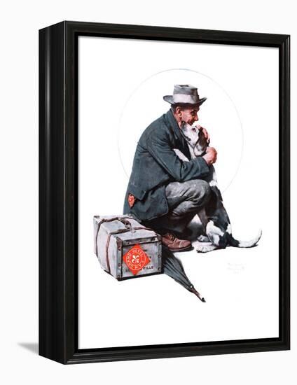 "Man and Dog" or "Pals", September 27,1924-Norman Rockwell-Framed Premier Image Canvas