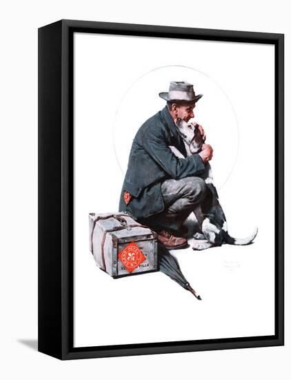 "Man and Dog" or "Pals", September 27,1924-Norman Rockwell-Framed Premier Image Canvas