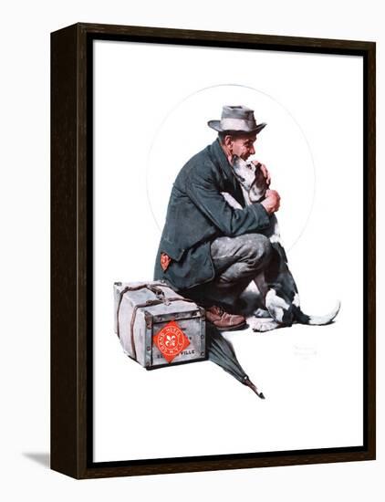 "Man and Dog" or "Pals", September 27,1924-Norman Rockwell-Framed Premier Image Canvas