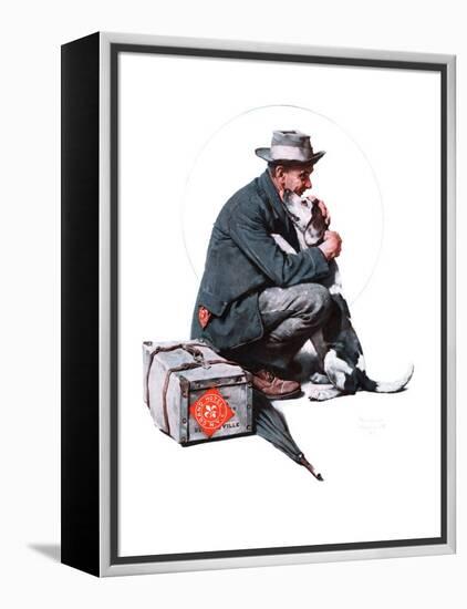 "Man and Dog" or "Pals", September 27,1924-Norman Rockwell-Framed Premier Image Canvas