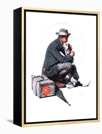 "Man and Dog" or "Pals", September 27,1924-Norman Rockwell-Framed Premier Image Canvas