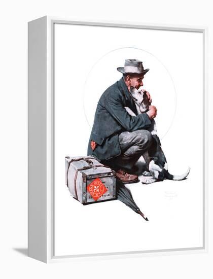 "Man and Dog" or "Pals", September 27,1924-Norman Rockwell-Framed Premier Image Canvas