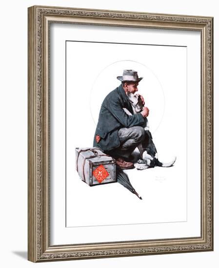 "Man and Dog" or "Pals", September 27,1924-Norman Rockwell-Framed Giclee Print