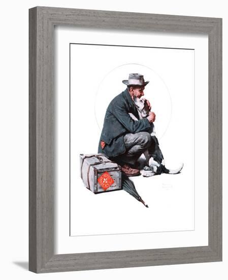 "Man and Dog" or "Pals", September 27,1924-Norman Rockwell-Framed Giclee Print