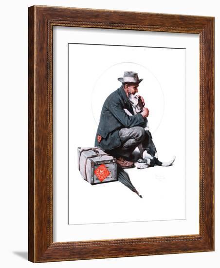 "Man and Dog" or "Pals", September 27,1924-Norman Rockwell-Framed Giclee Print