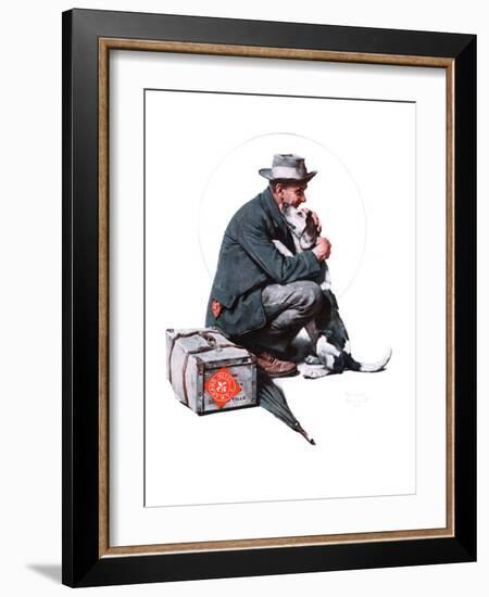 "Man and Dog" or "Pals", September 27,1924-Norman Rockwell-Framed Giclee Print