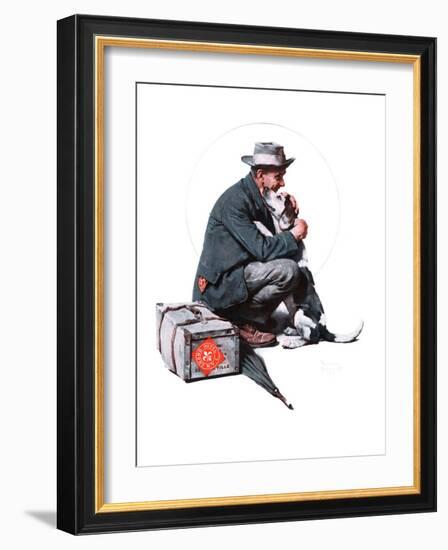 "Man and Dog" or "Pals", September 27,1924-Norman Rockwell-Framed Giclee Print