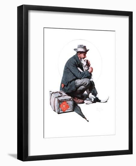 "Man and Dog" or "Pals", September 27,1924-Norman Rockwell-Framed Giclee Print