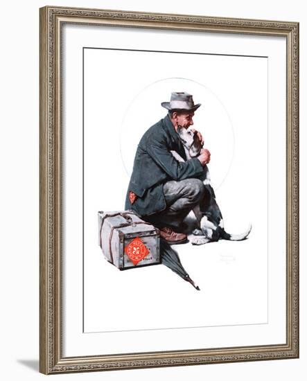 "Man and Dog" or "Pals", September 27,1924-Norman Rockwell-Framed Giclee Print