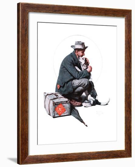 "Man and Dog" or "Pals", September 27,1924-Norman Rockwell-Framed Giclee Print