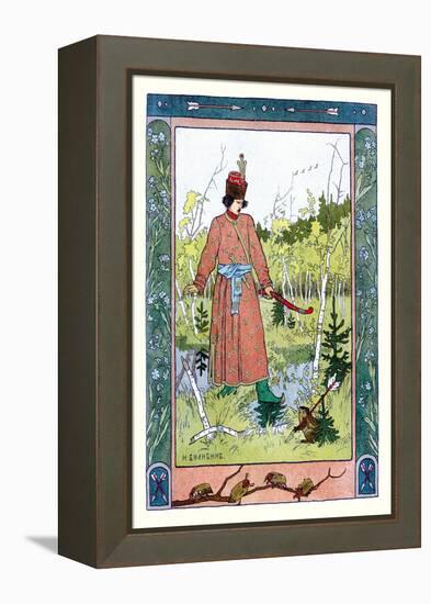 Man and Frog-Ivan Bilibin-Framed Stretched Canvas