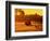 Man and Golf Cart Silhouetted at Sunset-Bill Bachmann-Framed Photographic Print