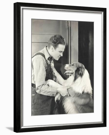 Man and His Collie-null-Framed Photo