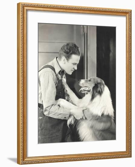 Man and His Collie-null-Framed Photo