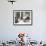 Man and His Pet Turkey Sitting Down to an Untraditonal Thanksgiving Dinner-null-Framed Photo displayed on a wall