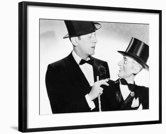 Man and His Puppet Looking at Each Other-null-Framed Photo